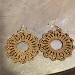 Wooden Circular Earrings